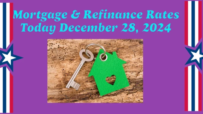 Mortgage & Refinance Rates Today December 28, 2024