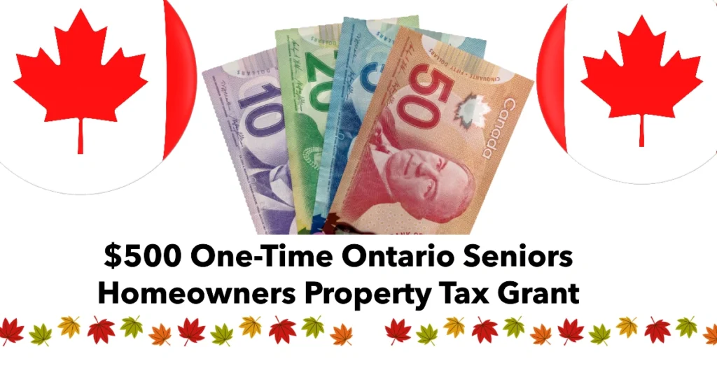 $500 One-Time Ontario Seniors Homeowners Property Tax Grant