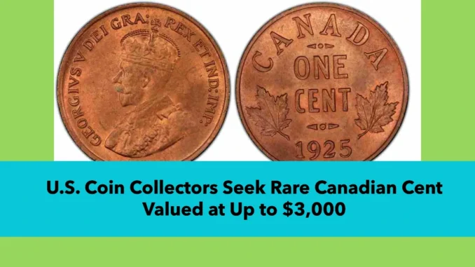 U.S. Coin Collectors Seek Rare Canadian Cent Valued at Up to $3,000