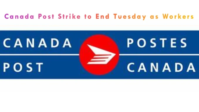 Canada Post Strike to End Tuesday as Workers Mandated to Return